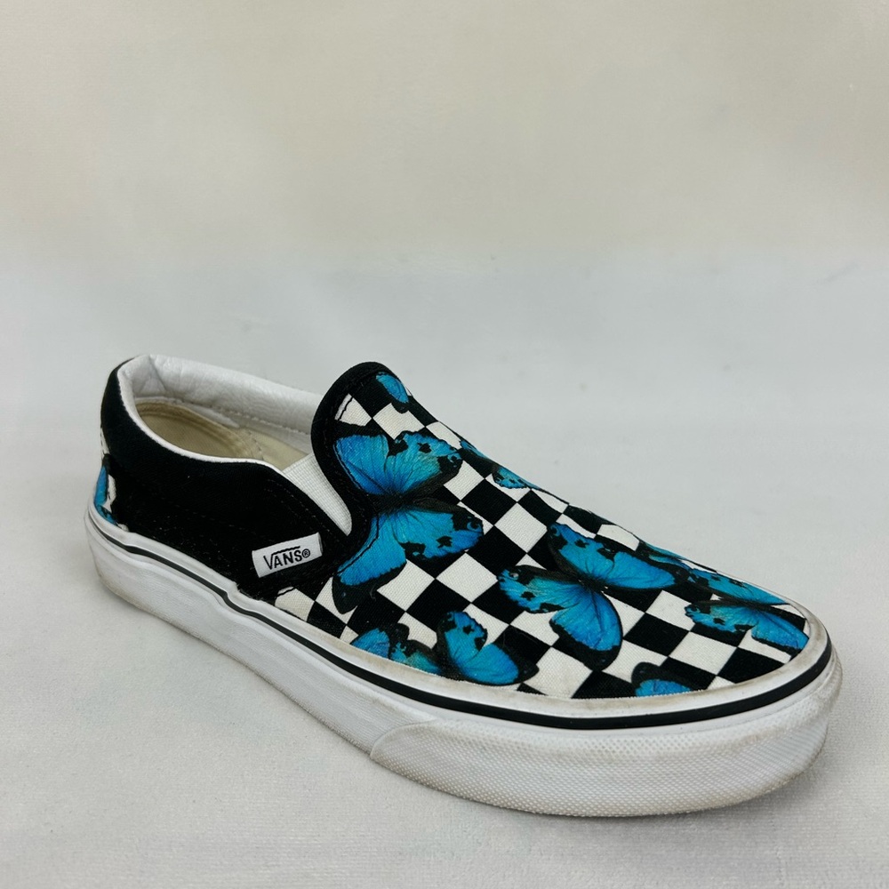 Vans Skate Slip on shoes in butterfly Checkerboard- Women’s size 7/Mens 5.5